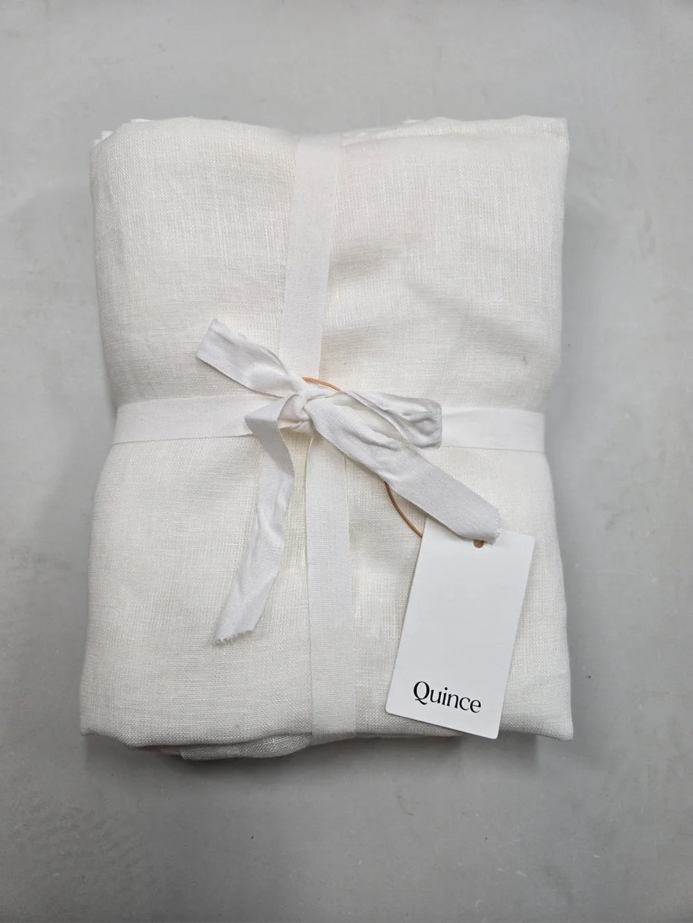 NWT QUINCE Set Of 2 48x84 European Linen Sheer Curtains White 0303
